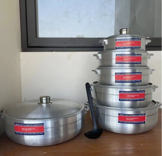 RTS Heavy Gauge with Aluminum Lid Pot Aluminum Soup Pot Cookware Set Cooking Utensils  Kitchenware