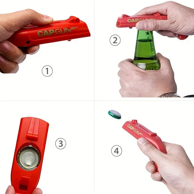 1pc Funny Cap Gun Bottle Opener, Perfect for Home Bars, Parties & Wedding Gifts, Cap Gun For Men, Beer Bottle Opener