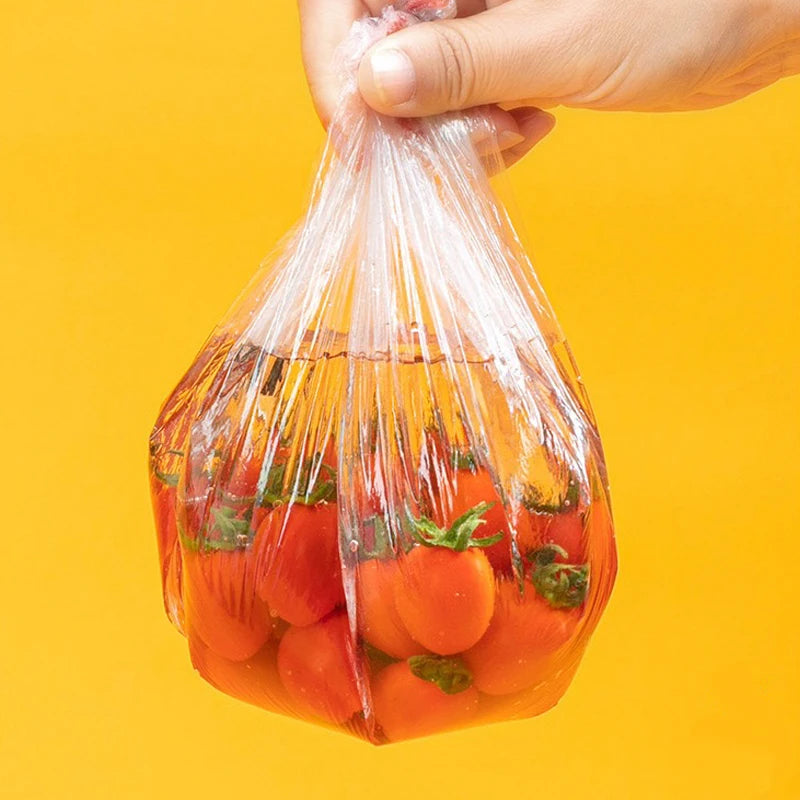 Disposable Plastic Food Cover Bag Reusable Transparent Food Protection Freezing Packaging Cling Film Kitchen Storage Organizer