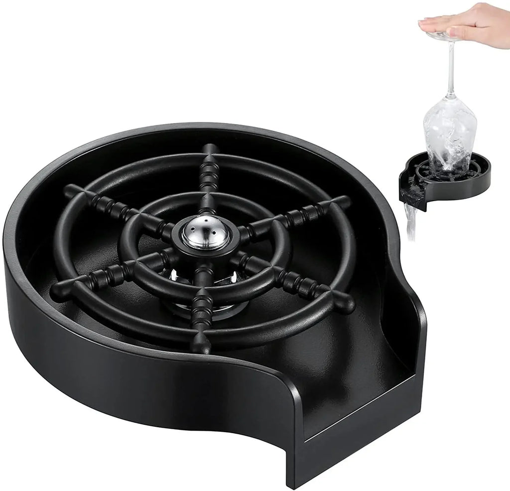 Household High Pressure Cup Washer Coffee Bar ABS Automatic Flushing Push Cup Washer Kitchen Coffee Accessories