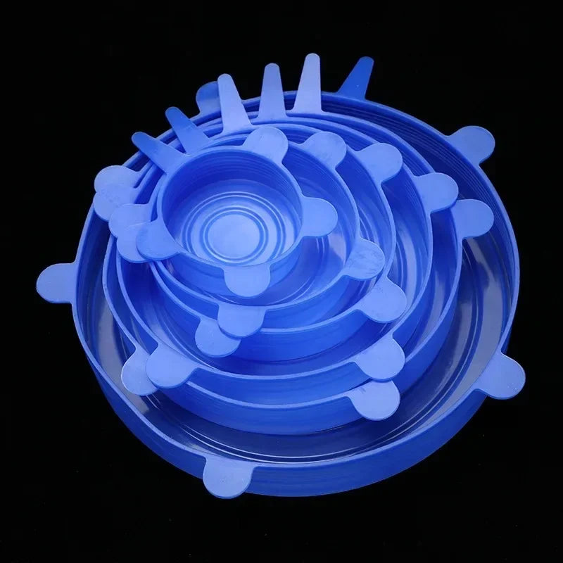 Food Cover Adjustable Elastic Silicone Cap Reusable Kitchen Utensil Storage Airtight Food Packaging Lids Accessories Accessory